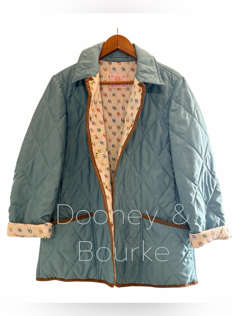 Dooney & Bourke quilted barn jacket DB logo